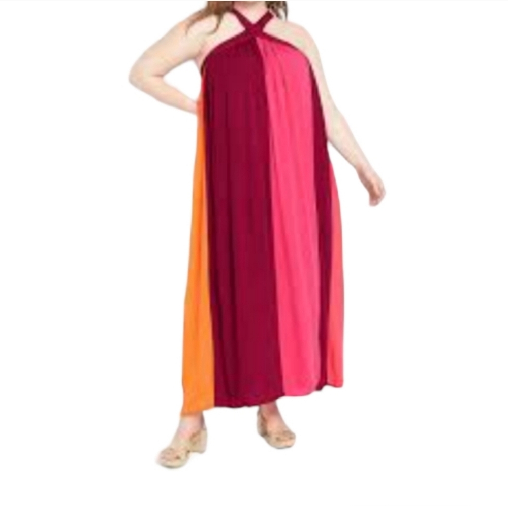 Lane Bryant Colorblock Maxi Dress - Picture 1 of 4